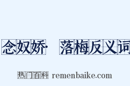 念奴娇·落梅反义词是什么意思的图片